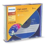 Philips CW7D2CC05/00 5 CD-RW Box ultrafin cou 4/12x 80 min 700 Mo