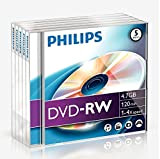 Philips PHOV-RW4754JC Boîte de Media Vierge DVD-RW 5 Pièces, L'emballage peut varier