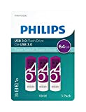 Philips Vivid Edition - Lot de 3 clés USB 3.0 64 Go à haute vitesse