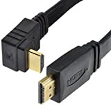 Plat HDMI Droit Angle Cordon Haute Vitesse Faible Profil câble HD TV 1080p Plaqués Or 3 m [3 mètre/3m]