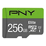 PNY Elite Carte Mémoire microSDXC 256 Go + Adaptateur SD, Vitesse de lecture 100 Mo/s, Classe 10 UHS-I, U1 pour ...