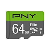 PNY Elite Carte Mémoire microSDXC 64 Go + Adaptateur SD, Vitesse de lecture 100 Mo/s, Classe 10 UHS-I, U1 pour ...