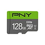PNY P-SDU128U185EL-GE Carte mémoire microSD Elite Performance 128 Go Classe 10 avec une vitesse de lecture allant jusqu'à 85Mb/s avec ...