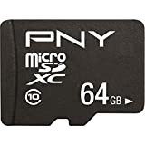 PNY Performance Plus Carte Mémoire microSDXC 64 Go, Classe 10 + Adaptateur SD