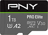 PNY PRO Elite Carte mémoire microSDXC 1 To + Adaptateur SD, A2 app performance, Vitesse de lecture jusqu'à 100 Mo/s, ...