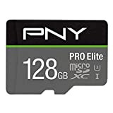 PNY PRO Elite Carte mémoire microSDXC 128 Go + Adaptateur SD, Vitess de Lecture jusqu'à 100 Mo/s, Vitesse d'écriture jusqu'à ...