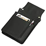 Pochette Tablette Serveur Professionnelle adaptée pour Un iPad Mini Jusqu’à 8 Pouces & Portefeuille Serveur en Cuir de bœuf, Noir