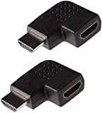 POPPSTAR - 2X Connecteur HDMI coudé de Type A, Angle Droit, Angle 270 et 90 degrés, Adaptateur coudé, HDMI Femelle ...
