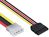 POPPSTAR - Câble adaptateur secteur Sata 3 (connecteur Molex 4 broches vers prise Sata 15 broches), 10 cm