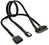 POPPSTAR - Câble double 50cm- câble de données Sata 3 et câble d'alimentation (câble Sata 3 pour les données et ...