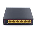 Primeda Commutateur PoE à 4 ports avec 2 ports Ethernet Uplink | 60 W, compatible IEEE802.3af, non géré | Plug ...