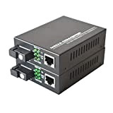 Primeda - Paire de convertisseurs de média Gigabit Ethernet en fibre SC bidirectionnelle de 10/100/1000 m RJ45 vers 1000 m