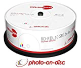 Primeon BD-R DL 50 Go/2-8x Cakebox (25 disques) Photo-on-Disque, Impression à Jet d'encre