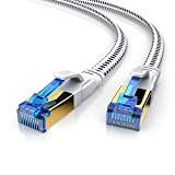 Primewire - 7,5m Câble réseau plat Cat 8.1 RJ45, Câble Ethernet Cat 8 LAN Gigabit Haut débit 40Gbps 7,5 mètres, ...