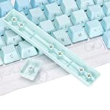 PUSOKEI PBT 104 Touches de Remplacement, Clavier Mécanique Personnalisé Dip Dyeing Keycaps, Frost Blue Opaque Side Gravure Blue Keyboard Key ...