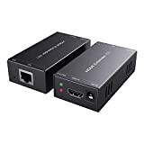 PWAYTEK HDMI Extender RJ45 Over Ethernet Prolonger 50m/165ft Cat5e/Cat6 /Cat 7 Câble HD 1080p support Fonction d'apprentissage EDID Et le ...