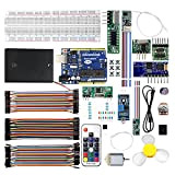QIACHIP Kit de démarrage basé sur Arduino UNO R3 et contrôleur de carte compatible avec Arduino Ide, avec interrupteur à ...