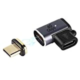 QIANRENON 90° angle USB C Magnétique Adaptateur 40 Gbps USB 4.0 Type C Mâle vers Femelle à Angle Droit Connecteur, ...