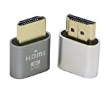 Qianrenon Lot de 2 connecteurs HDMI factices, émulateur d'affichage virtuel haute résolution 3840 x 2160 @ 60 Hz pour minage ...
