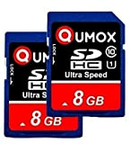 QUMOX 8Go carte memoire SDHC Class 10 UHS-I (U1) 2pcs Pack