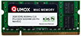 QUMOX Mac memoire RAM 2Go PC2-6300 PC2-6400 800MHz DDR2 SODIMM Compatible with iMac et Macbook mémoire