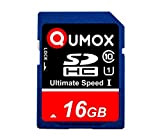QUMOX SD HC 16 Go 16Go SDHC Class 10 UHS-I Secure Digital 16GO Carte Mémoire HighSpeed Write Speed 20MB/s Read ...
