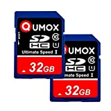QUMOX SD HC 32 Go 32Go SDHC Class 10 UHS-I Secure Digital 32GB Carte Mémoire HighSpeed Write Speed 40MB/s Read ...