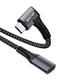 Rallonge USB C 1M - Câble a 90 Degrés d'extension USB 3.2 Type-C mâle à femelle pour 100W Charge Rapide/10Gbps ...