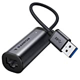 RAMPOW Adaptateur USB Ethernet Gigabit USB 3.1 vers RJ45 à 1000 Mbps en Aluminum Compatible avec Switch, MacBook, Dell XPS, ...