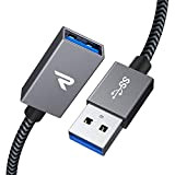 RAMPOW Câble Rallonge USB 3.0 1m - Câble Extension USB 3.0 Mâle A vers Femelle A 5Gbps pour Clé USB, ...