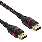 Rankie Câble HDMI, Ethernet, 3D, 4K et Audio Return, Nylon Tressé, 1,8m, Rouge