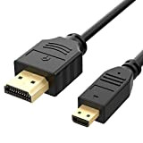 Rankie Câble Micro HDMI vers HDMI, Compatible Ethernet, 3D, 4K, et Audio Return, 1,8m, Noir