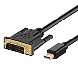 Rankie Câble Mini DisplayPort (Thunderbolt) (Mini DP) vers DVI, Full HD 1080P, 1,8m, Noir