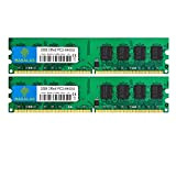 Rasalas 4GB Kit (2x2GB) DDR2 800 PC2-6400 Udimm 2RX8 1.8V CL6 240 Pin Non-ECC Unbuffered Desktop Mémoire RAM
