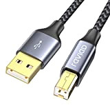 RAVIAD Câble Imprimante USB [2M] Câble USB 2.0 A Mâle vers B Mâle Câble Scanner Cordon Imprimante Nylon Câble USB ...