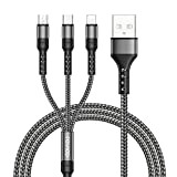 RAVIAD Câble Multi USB, 3 en 1 Câble Universel [1.2M] Multi USB Câble de Chargement en Nylon avec Micro USB ...