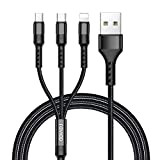 RAVIAD Câble Multi USB, 3 en 1 Multi Chargeur USB Câble en Nylon Tressé avec Micro USB Type C Connecteurs ...