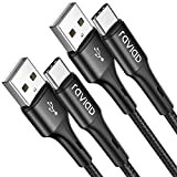 RAVIAD Câble USB C [2M, Lot de 2], Cable USB C Charge Rapide Nylon Tressé 3A Chargeur Type C pour ...