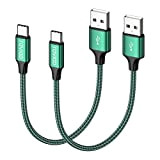 RAVIAD Câble USB C Court [0.3M, Lot de 2], Cable USB C Charge Rapide Nylon Tressé 3A Chargeur Type C ...