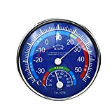 Reland Sun Thermomètre intérieur et extérieur, 12,7 cm avec pointeur rond type thermomètre hygromètre température hygromètre jauge d'humidité