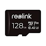 Reolink Carte Mémoire 128Go MicroSDXC, Carte Micro SD Class 10 A2 U3 TF, Compatible avec Caméra de Surveillance Reolink