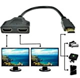 Répartiteur de câble HDMI, 1080P HDMI mâle vers double HDMI femelle, adaptateur de câble répartiteur 1 à 2 voies, convertisseur ...