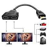 Répartiteur HDMI, Adaptateur Convertisseur Splitter HDMI mâle vers Double HDMI 2 femelle Y adaptateur de câble de répartiteur LCD LED ...