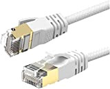 Reulin 1.5M Cat 7A Câble de Réseau Ethernet Ultra Mince - Vitesse jusqu'à 40Gbs-1000MHz Compatible avec Cat5 Cat5e Cat6 CAT6a ...