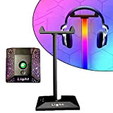 RGB Gaming Headphone Stand , Headset Holder with Usb2.0 Hub and 3.5mm Port Audio, T-ouch Control Led Strip Lamp Backlight ...