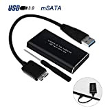 RGBS Convertisseur externe USB vers mSATA 3 030 mm / 3 050 mm SSD, USB 3.0, vitesse rapide de 6 Go/seconde, pour disque dur Samsung ...