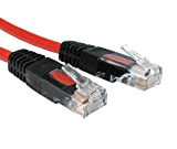 Rhinocables Câble de raccordement croisé réseau LAN, câble Ethernet RJ45 CAT5e torsadé (3m rouge)