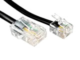 Rhinocables Câble RJ11 vers RJ45 Ethernet, Modem, données, téléphone, ADSL - Cordon de raccordement 2m Noir