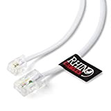 Rhinocables Câble RJ11 vers RJ45 Ethernet, Modem, données, téléphone, ADSL - Cordon de raccordement 1m blanc