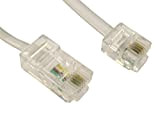 Rhinocables Câble RJ11 vers RJ45 Ethernet, Modem, données, téléphone, ADSL - Cordon de raccordement 2m blanc